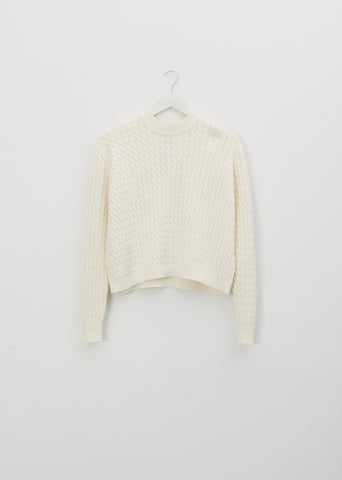 Cotton Cable Sweater — White