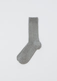 Rib Ankle Socks — Grey Melange