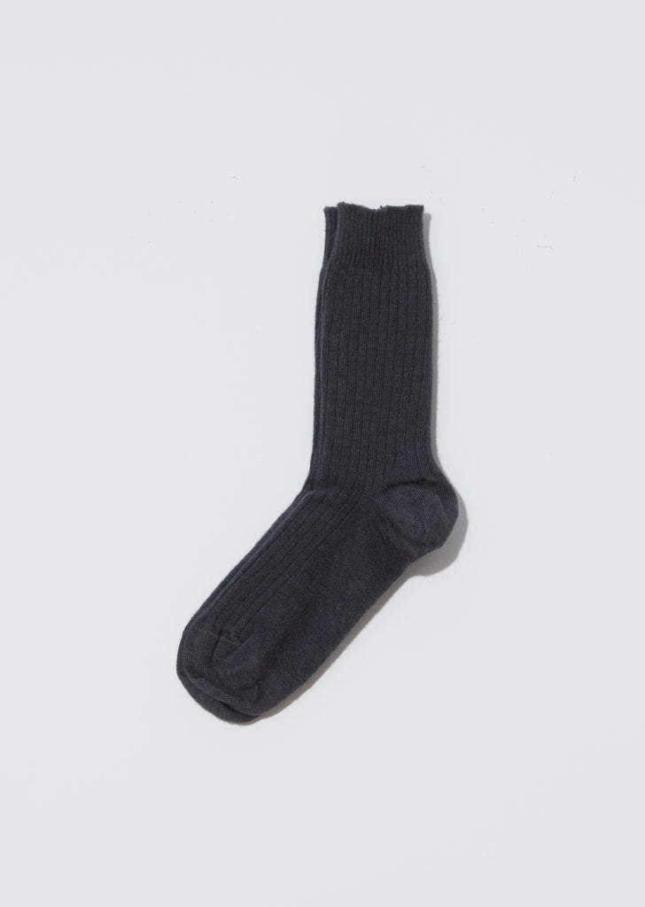 Cashmere-Silk Rib Ankle Socks