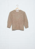 Crew Neck Short Sleeve Sweater — Brown