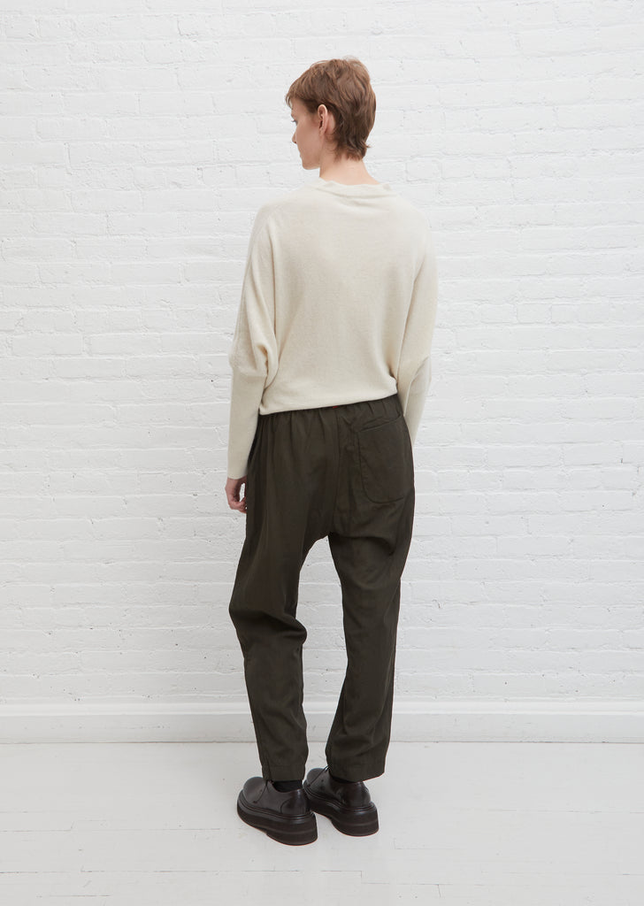 Linen & Wool Fab Pant — Kaki