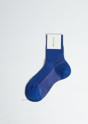 Fine Ribbed Socks — 001 Blue