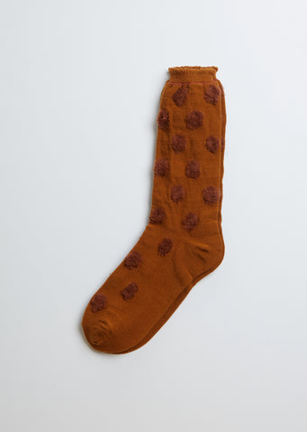 Pom-Pom Socks — Brown