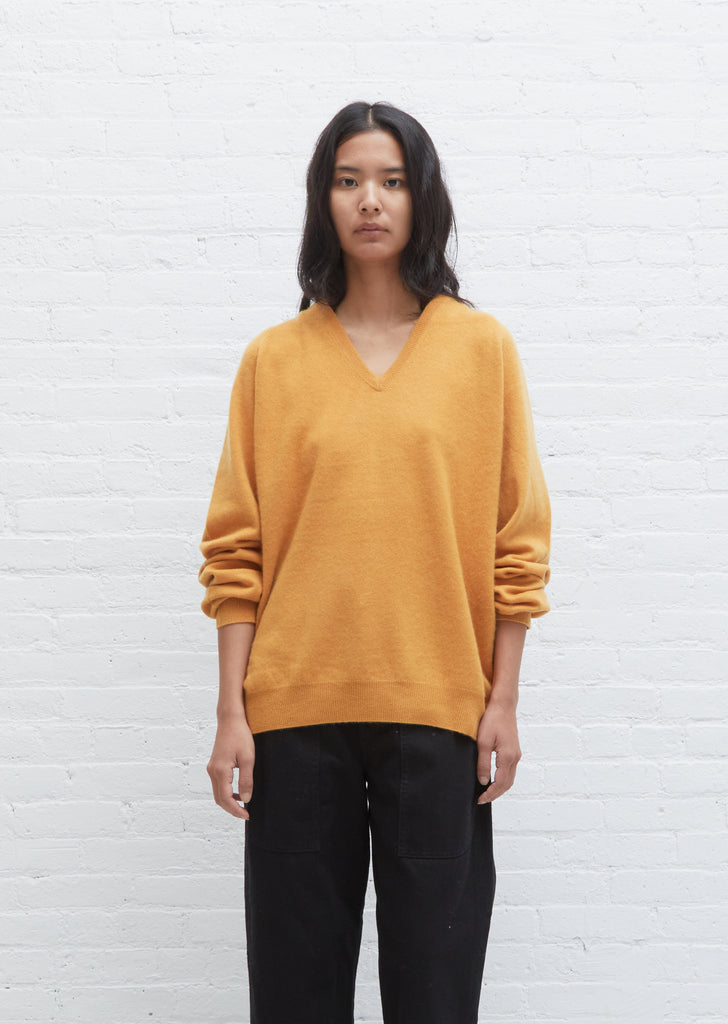 X-Boyfriend V-Neck Sweater — Twisted Orange