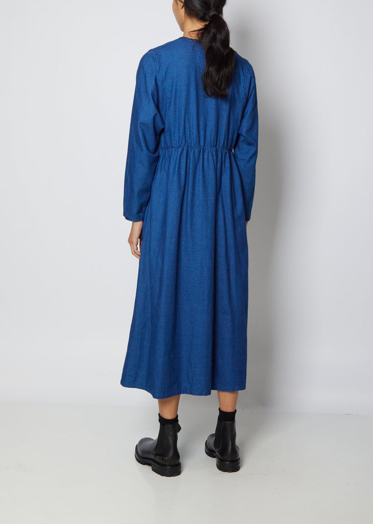 Women Indigo Flannel Kurta Dress