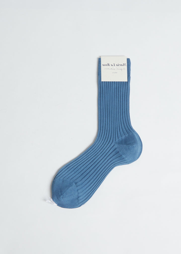 Ribbed Socks — NL013 Blue