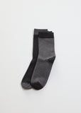 Bi-Color Socks — Charcoal