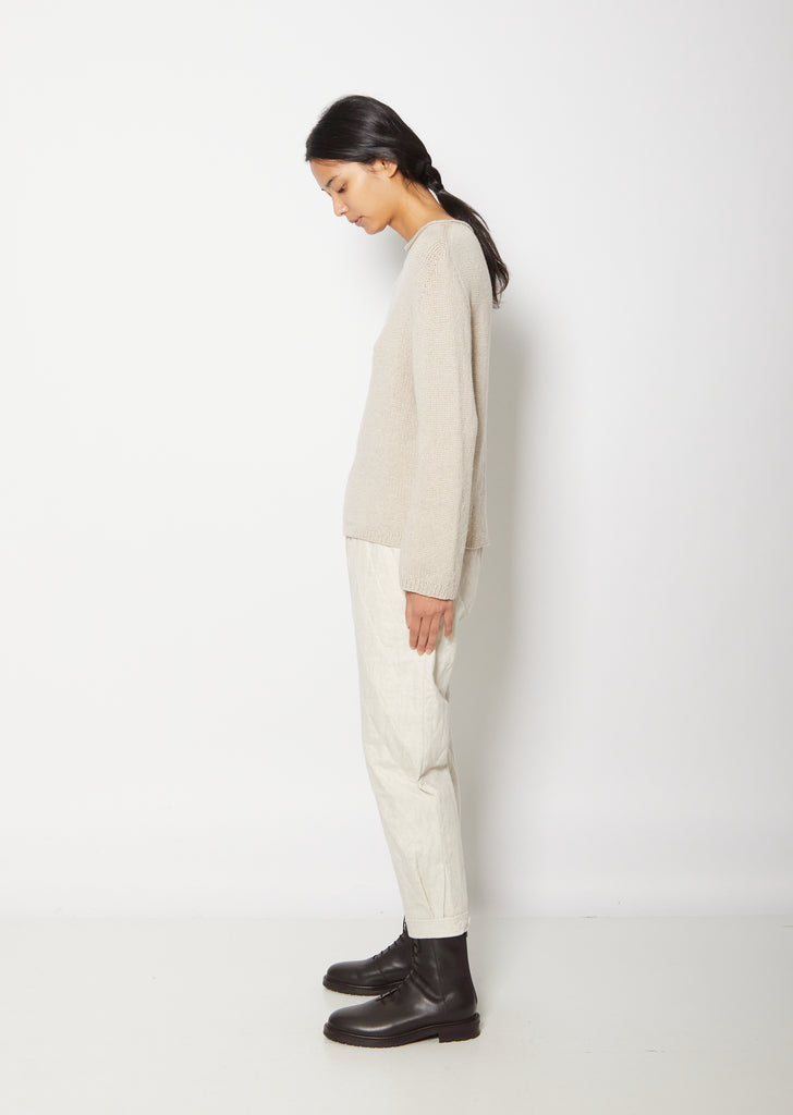 Ruby Boatneck Cashmere Sweater — Pebble/Putty