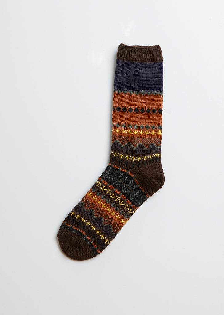 English Style Wool Socks — Brown