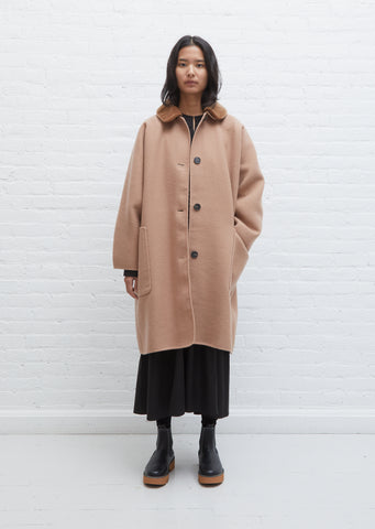 Cove Double-Faced Wool Coat with Velvet Collar