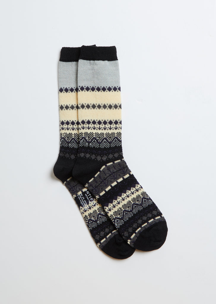 English Style Wool Socks — Black