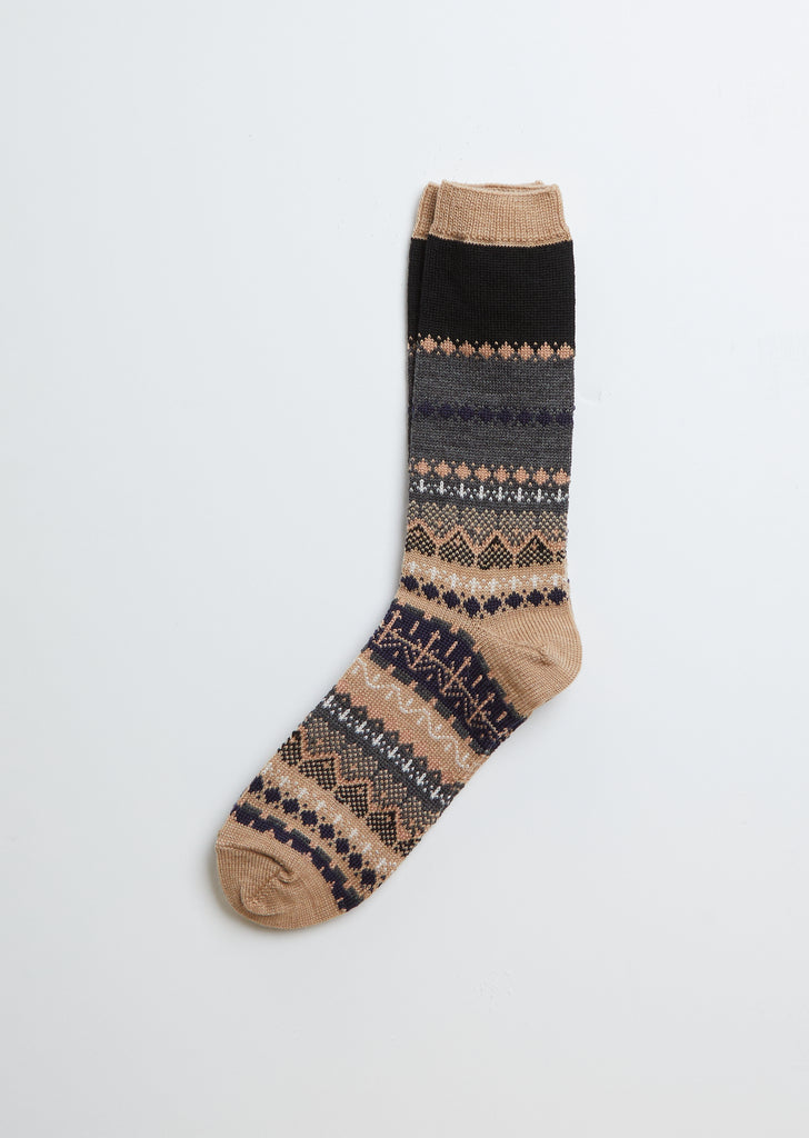 English Style Wool Socks — Beige