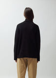 Ribbed Mock-Neck Sweater — Black