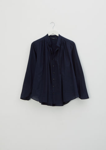 Cotton Lawn Blouse — Navy