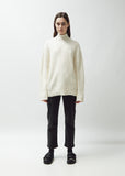 Ribbed Mock-Neck Sweater — Ivory