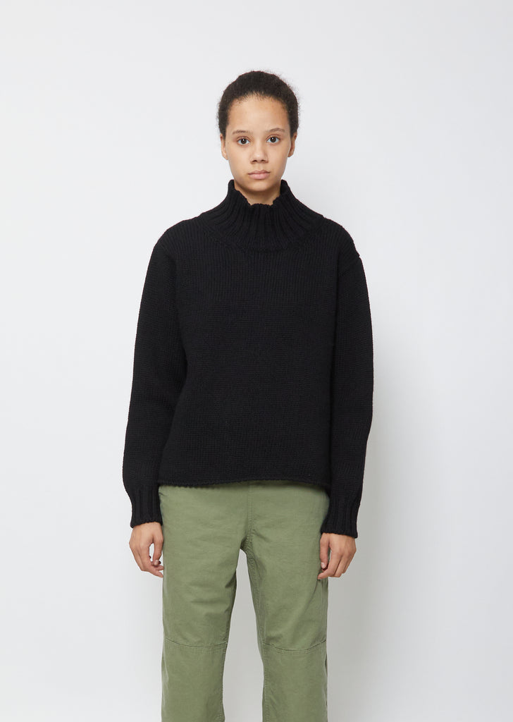 Wide Neck Sweater — Black