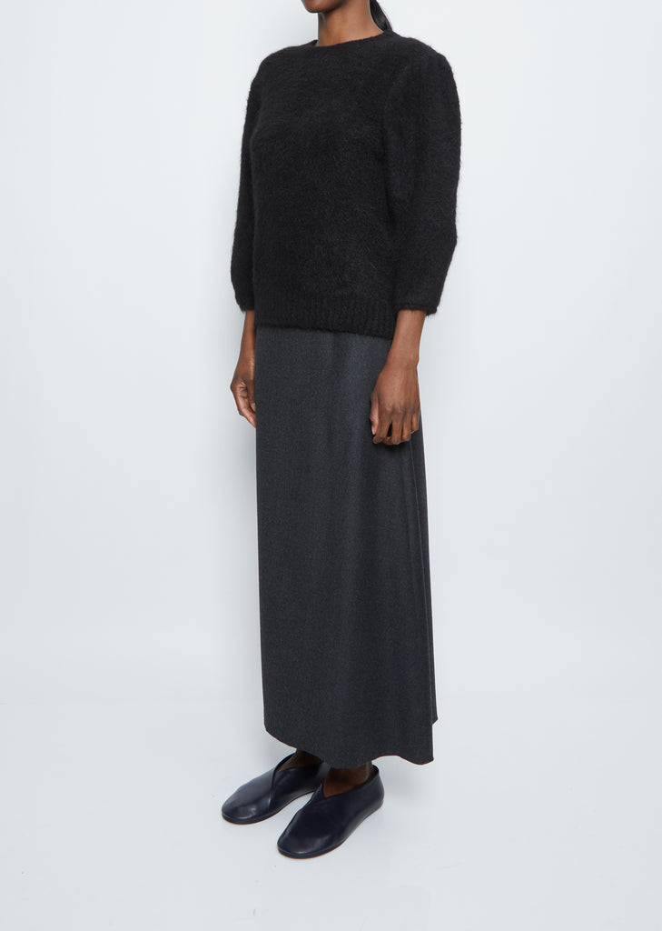 Crewneck Short Sleeve Sweater — Black