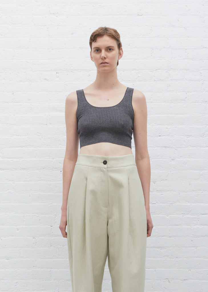 Montague Cashmere Cropped Top — Anthracite Melage