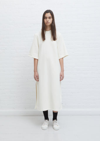 Meden Fleeceback Jersey Dress — Milk