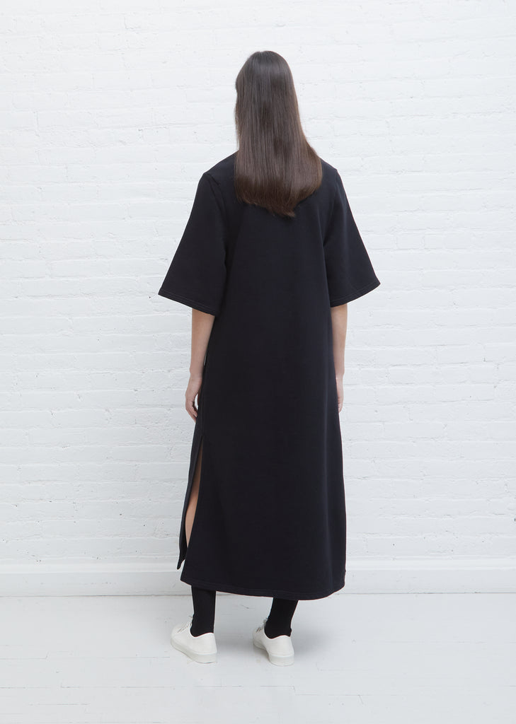 Meden Fleeceback Jersey Dress — Black