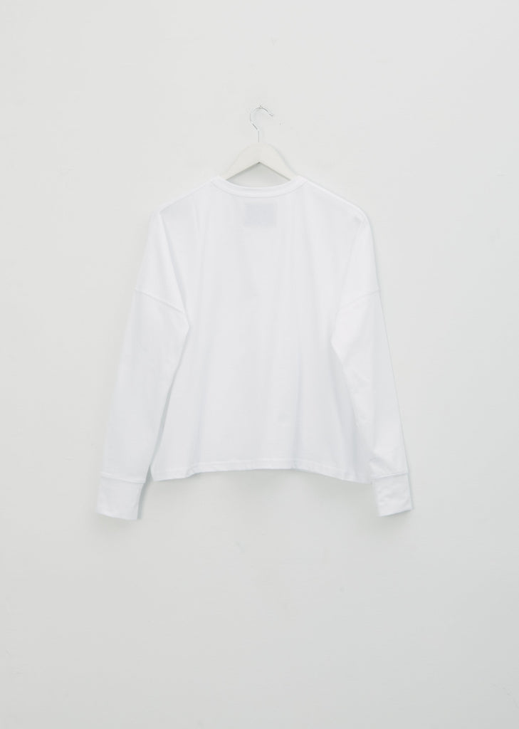 Loop Long Sleeve Cotton T-Shirt — White