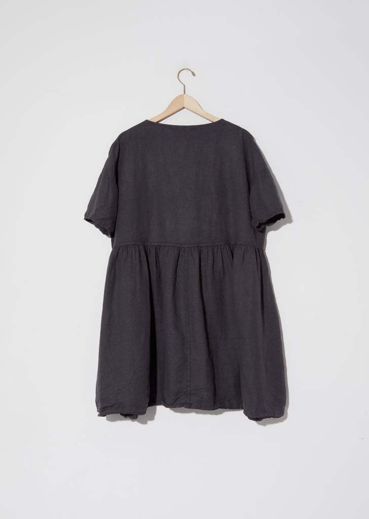 Linen Wide & Short Dress — Bark