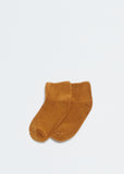Buckle Ankle Socks — Brown