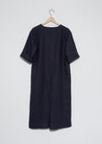 Linen Panelled T-Shirt Dress — Dark Navy