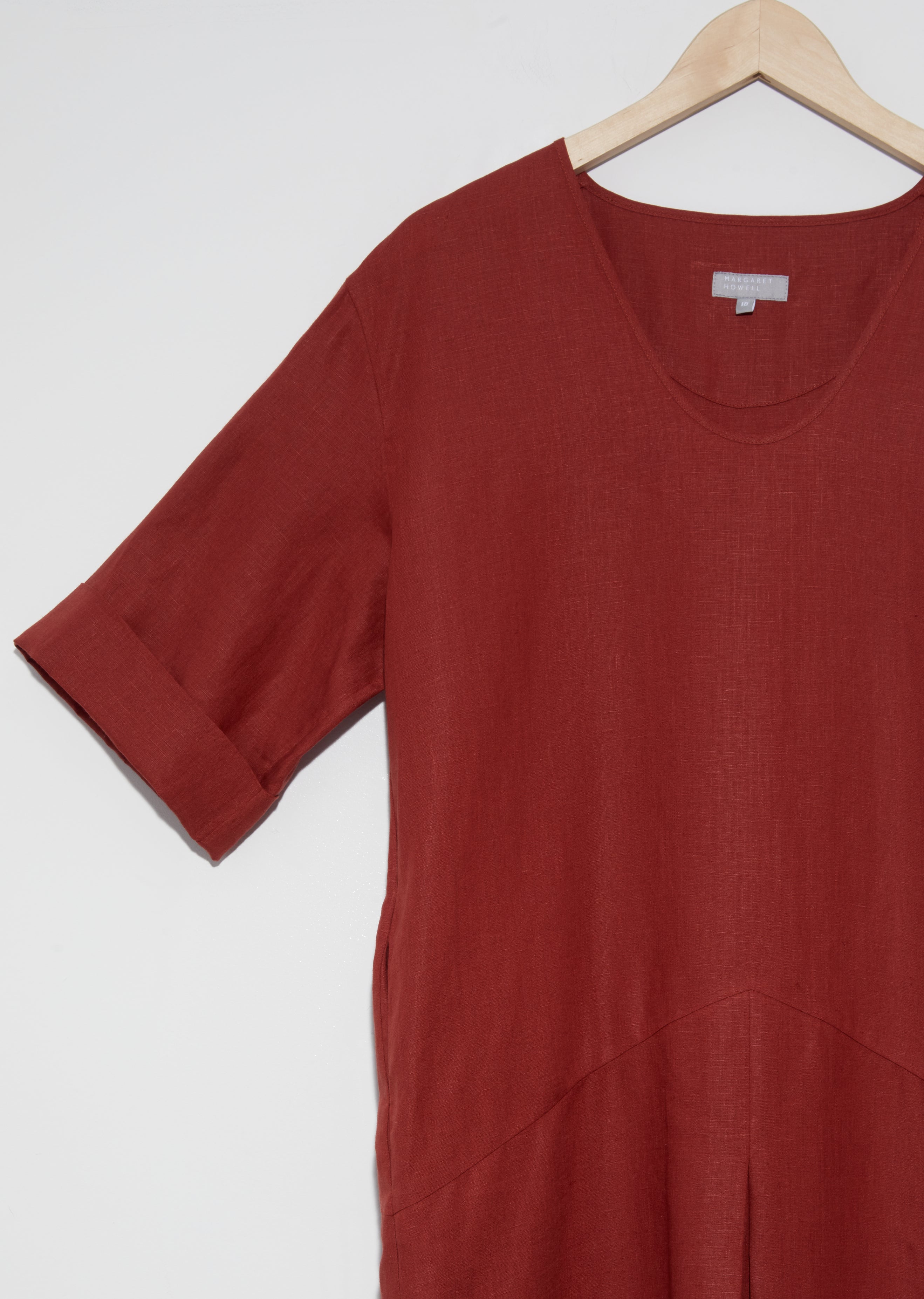 Linen Panelled T-Shirt Dress Paprika La Garonne Linen Panelled T-Shirt Dress Paprika La Garonne