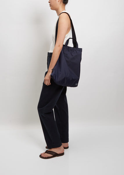 taka ✨️PORTER FLEXIBLE 2WAY レザー ショルダー Flex 2-Way Shoulder Bag — Navy – La Garçonne