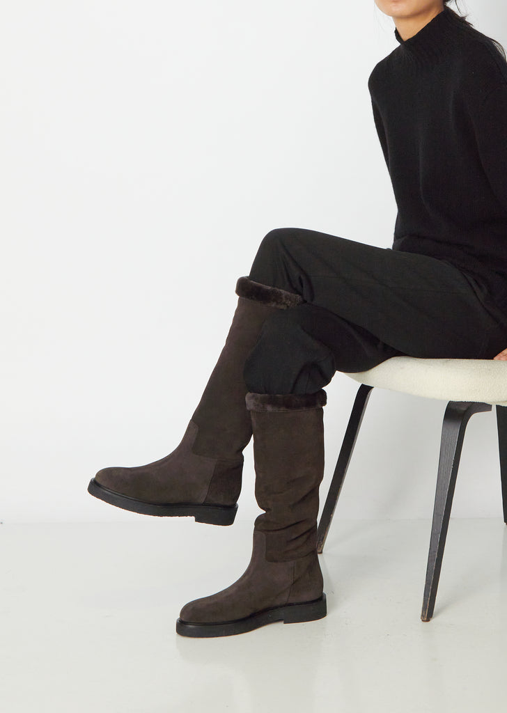 Suede Riding Boot