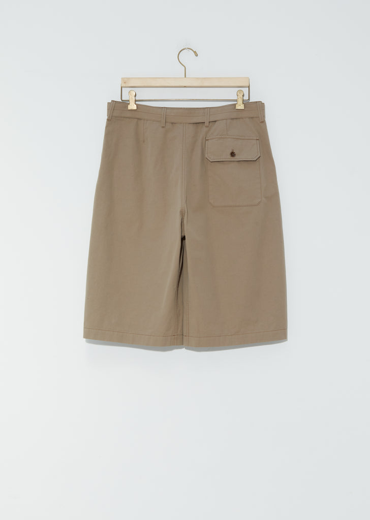 Belted Shorts — Dark Beige