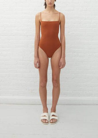 Ventiquattro One-Piece Swimsuit — Terracotta