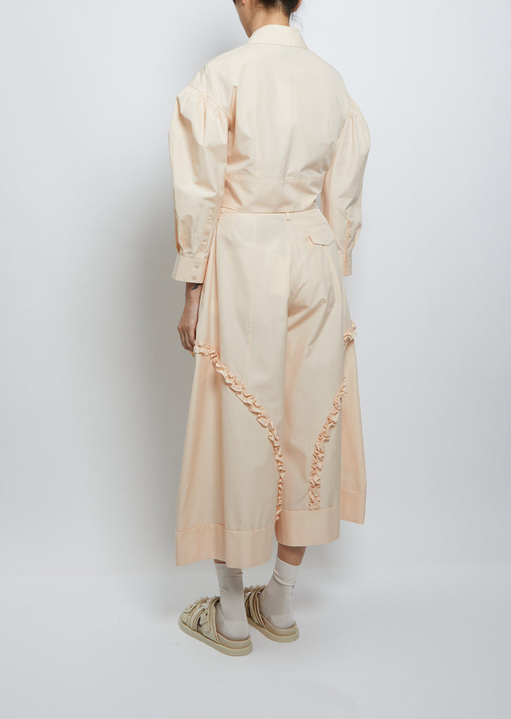 Sculpted Wide Leg Trousers — Nude
