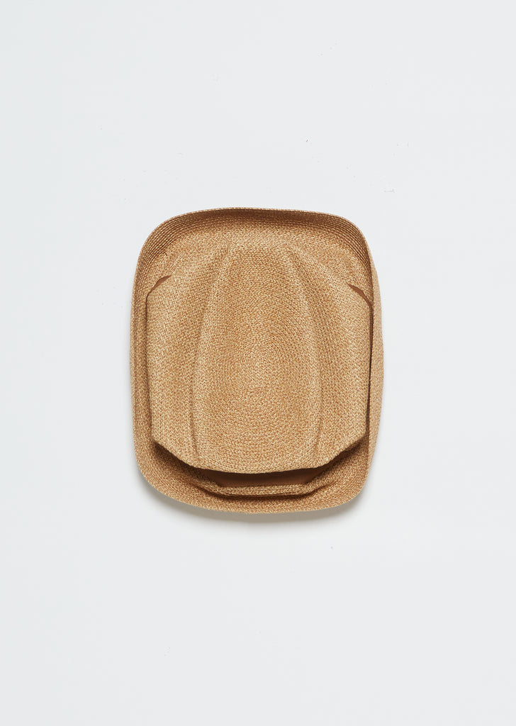 Boxed Hat 8 cm Paper Abaca — Bronze Gold x Orange Brown