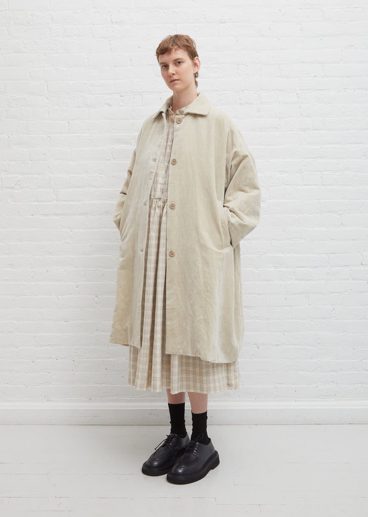 Cotton-Linen Velvet Blob Coat