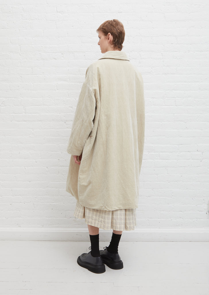 Cotton-Linen Velvet Blob Coat