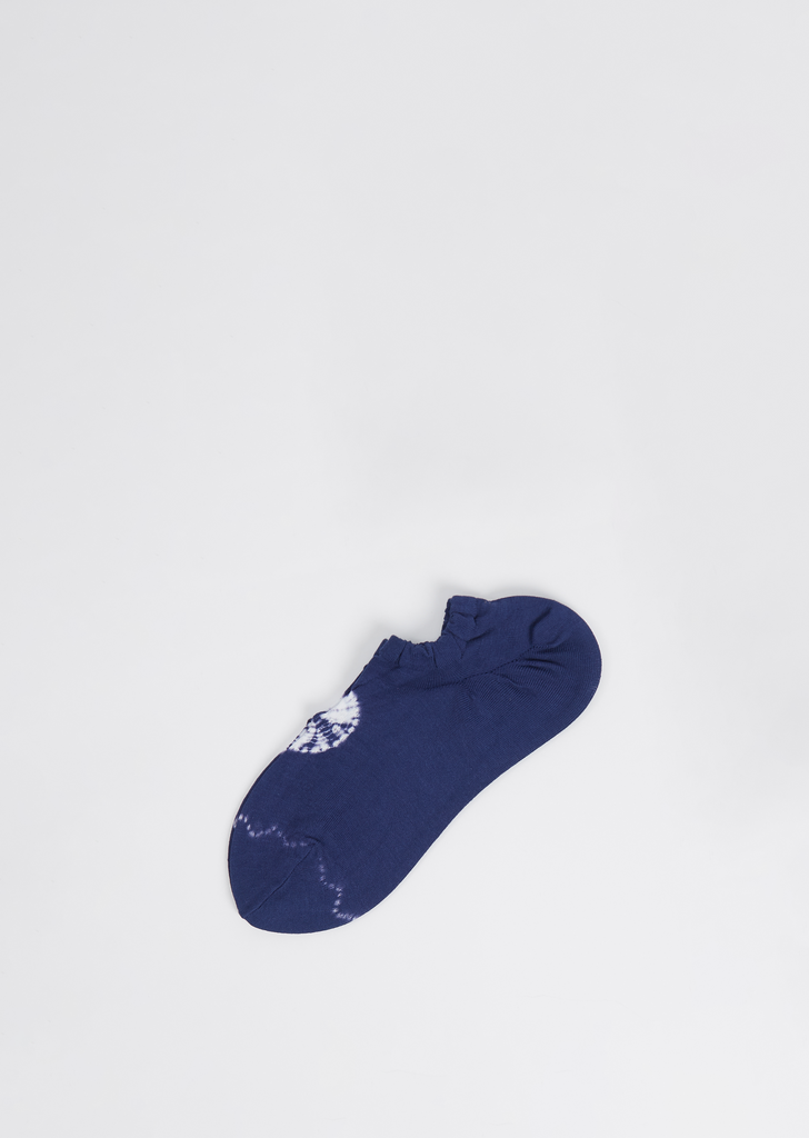 Shibori Short Socks — Blue