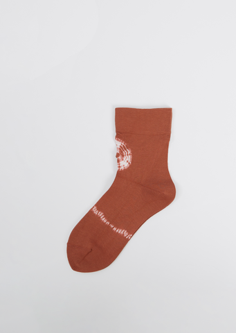 Shibori Tall Socks — Brown
