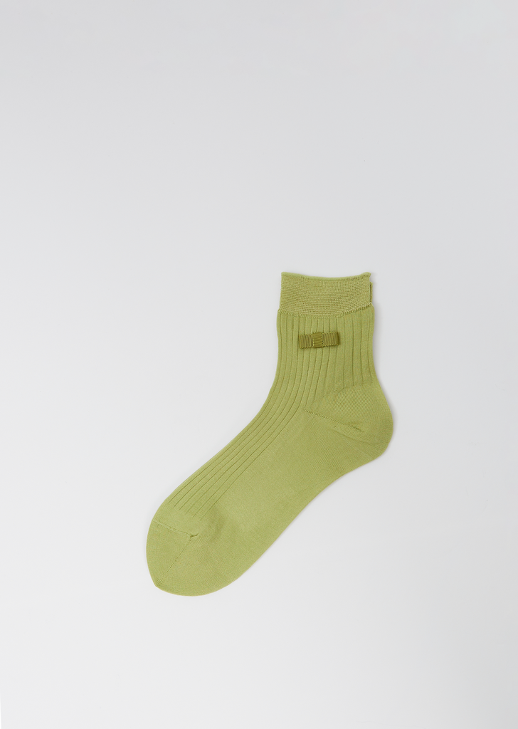 Socks With Ribbon — Lime