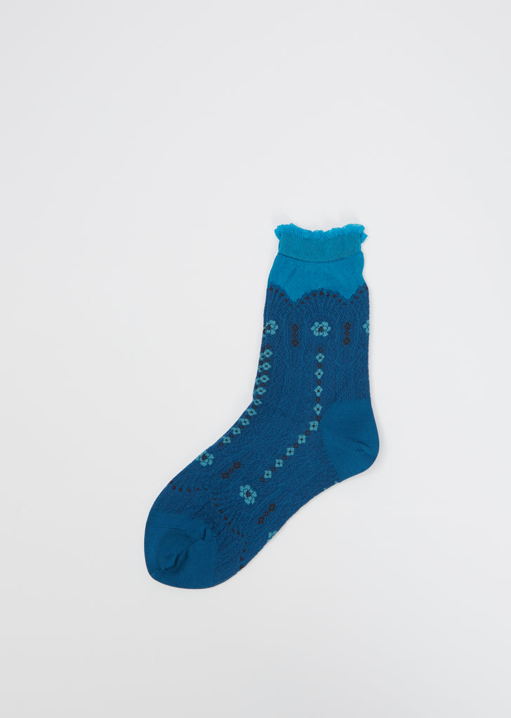 Lace Fun Socks — Turquoise