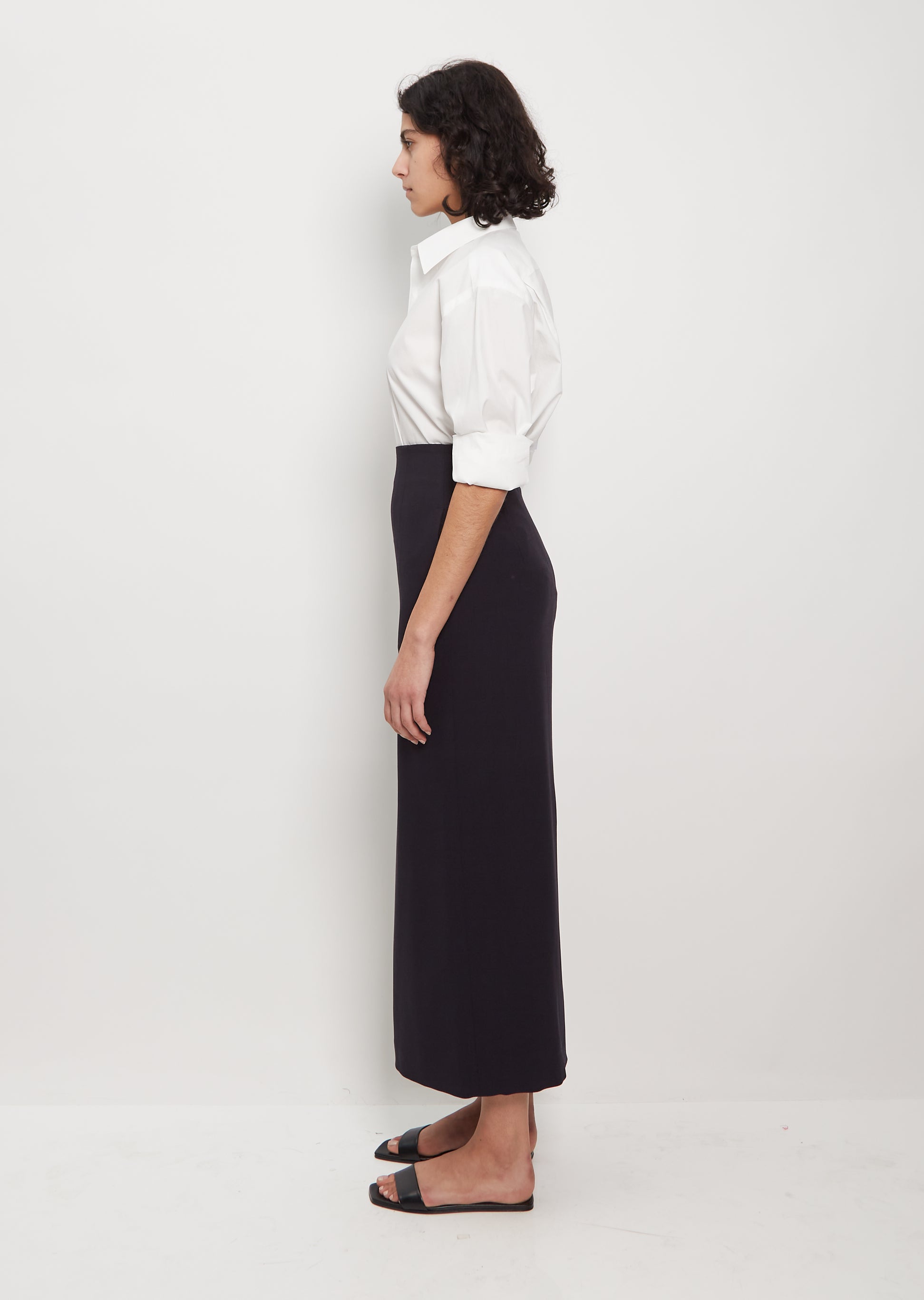 Hard Twist Dobby Skirt - 0 / Dark Navy