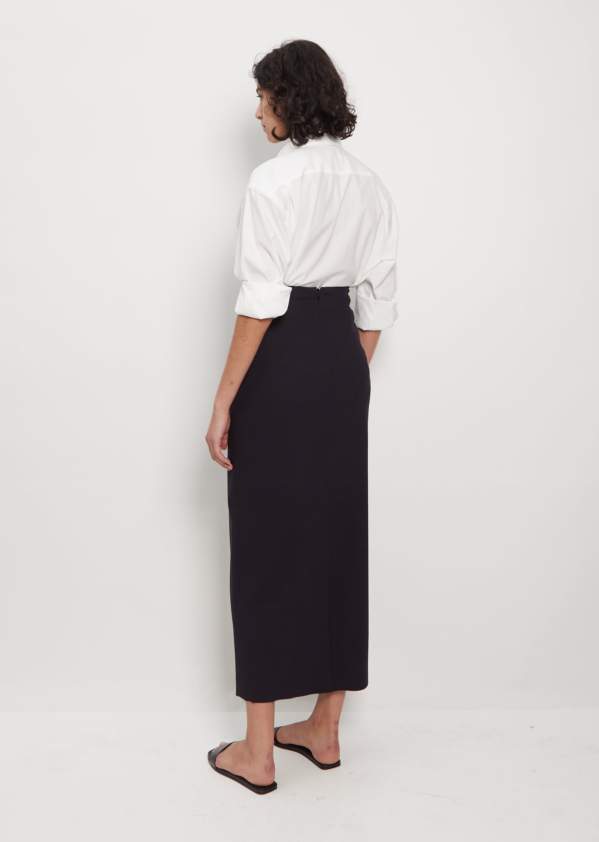 Hard Twist Dobby Skirt - 0 / Dark Navy