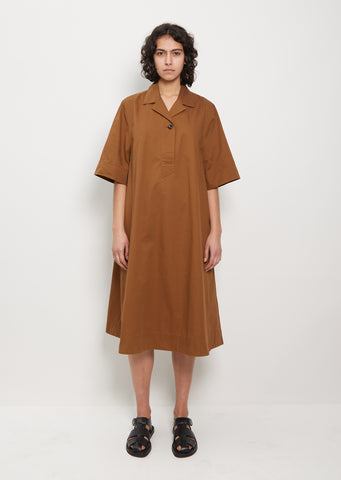 Cotton Open Collar Dress