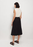 Linen & Cotton Field Skirt — Black