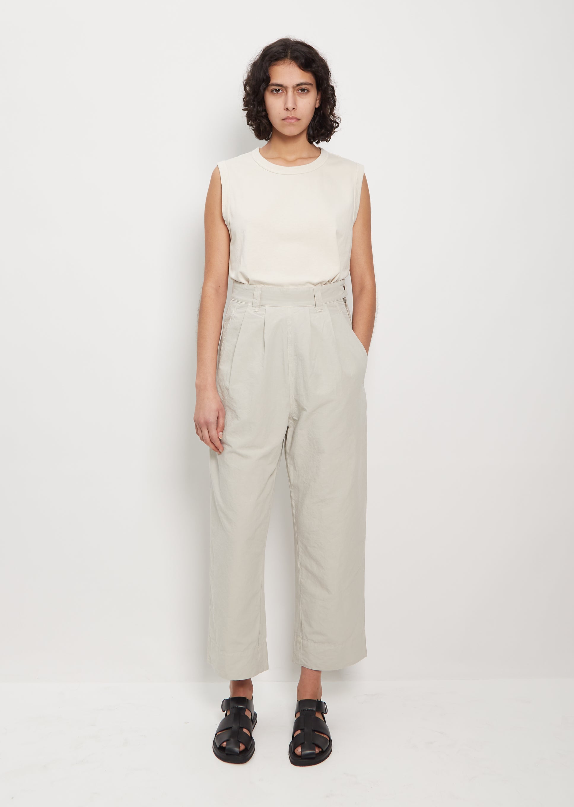 Organic Cotton & Linen Side Closure Trouser – La Garçonne