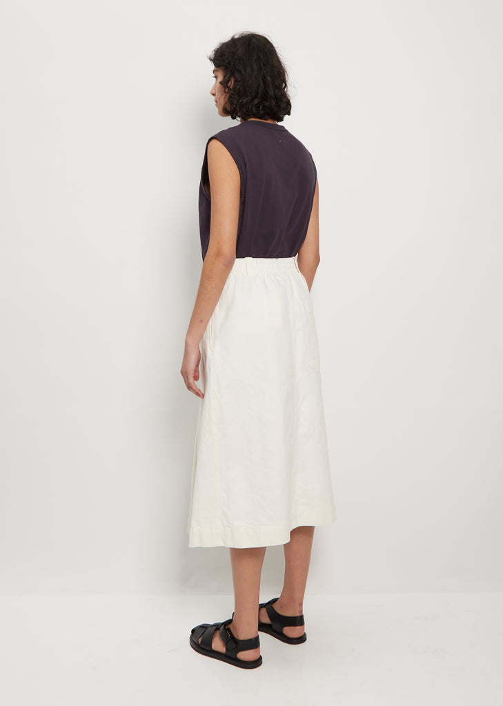 Linen & Cotton Field Skirt — Off White