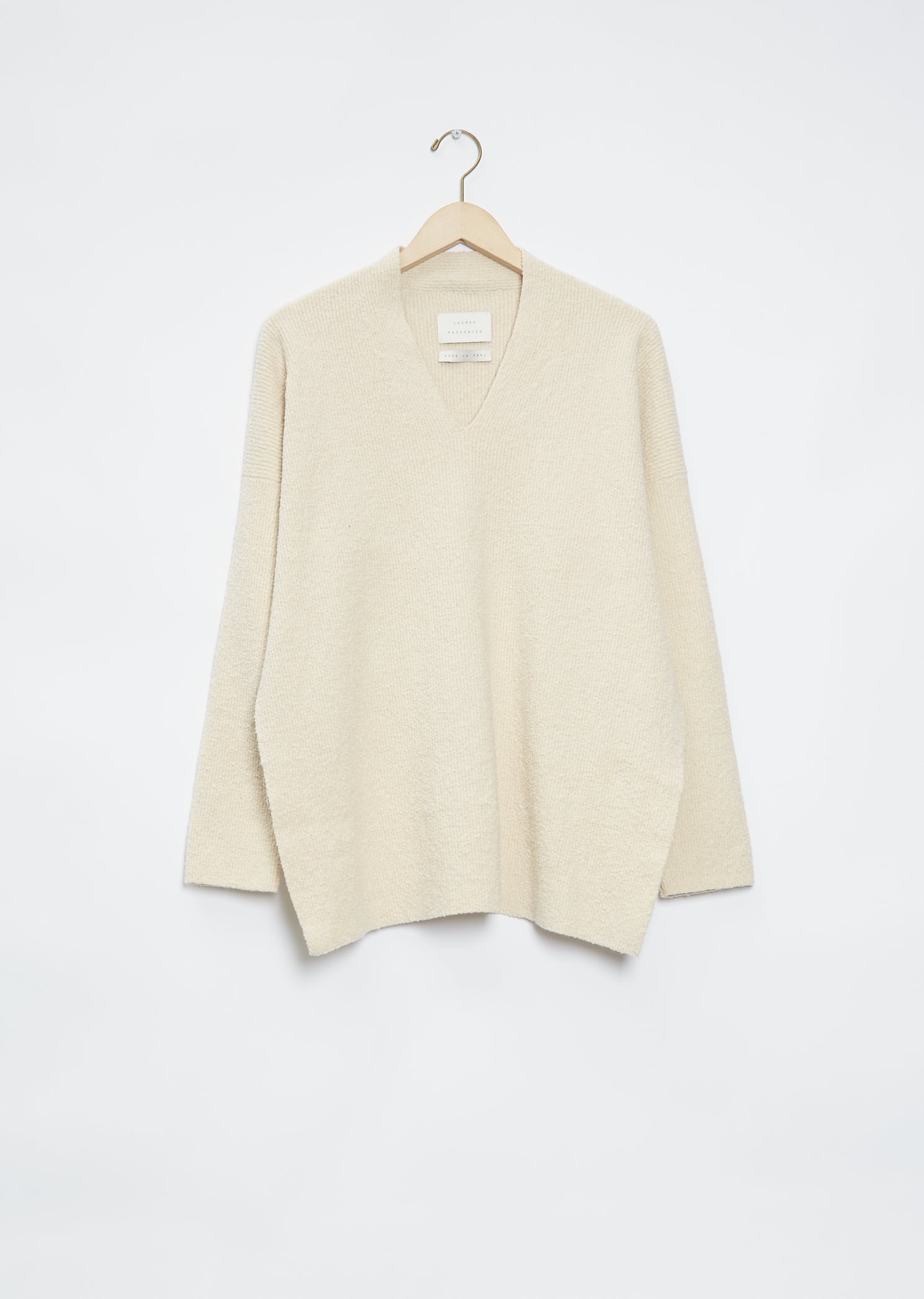 Cotton Linen Bateau Roll Neck Sweater by Lauren Manoogian