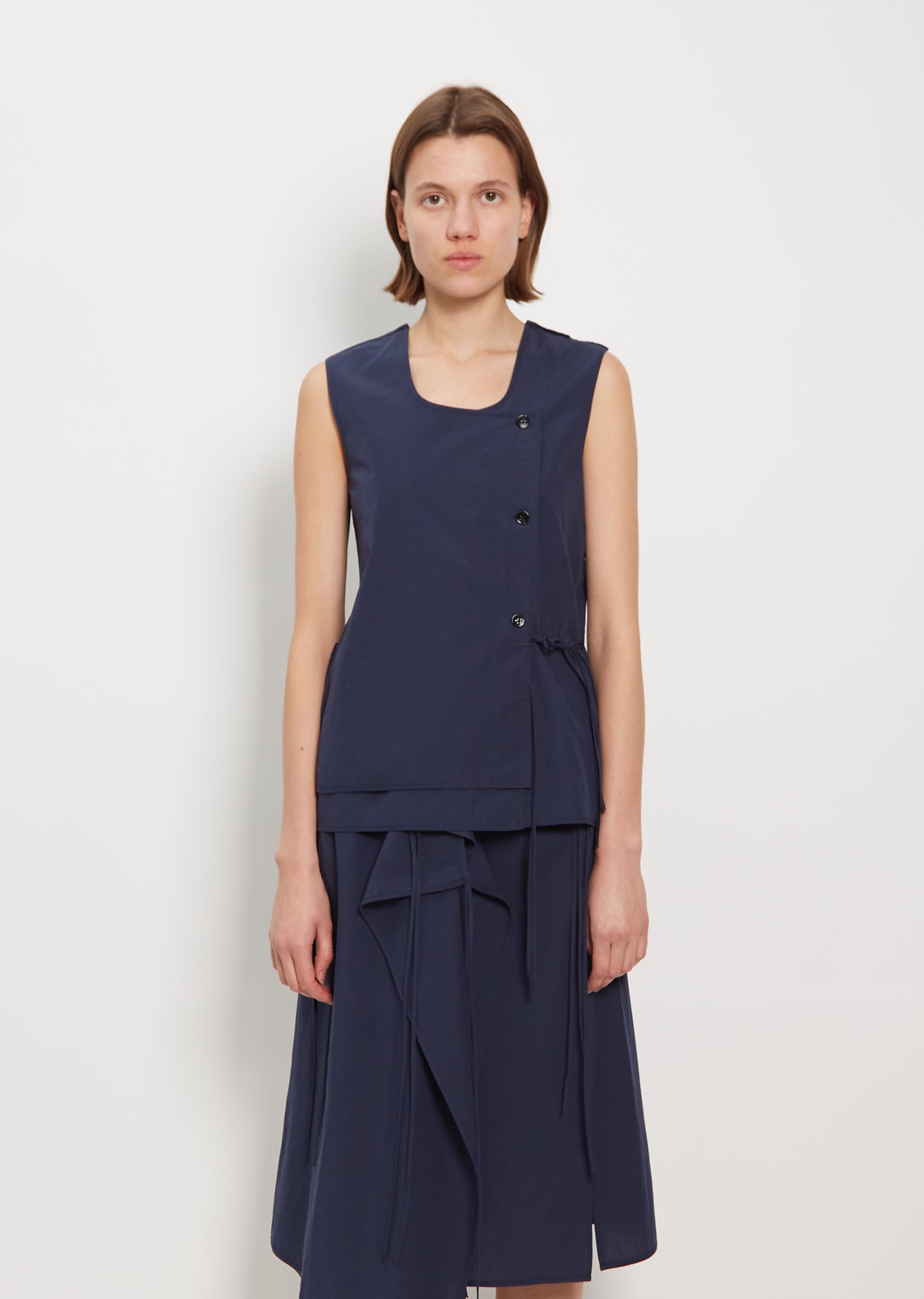 Asymmetric Layered Cotton Top – La Garçonne