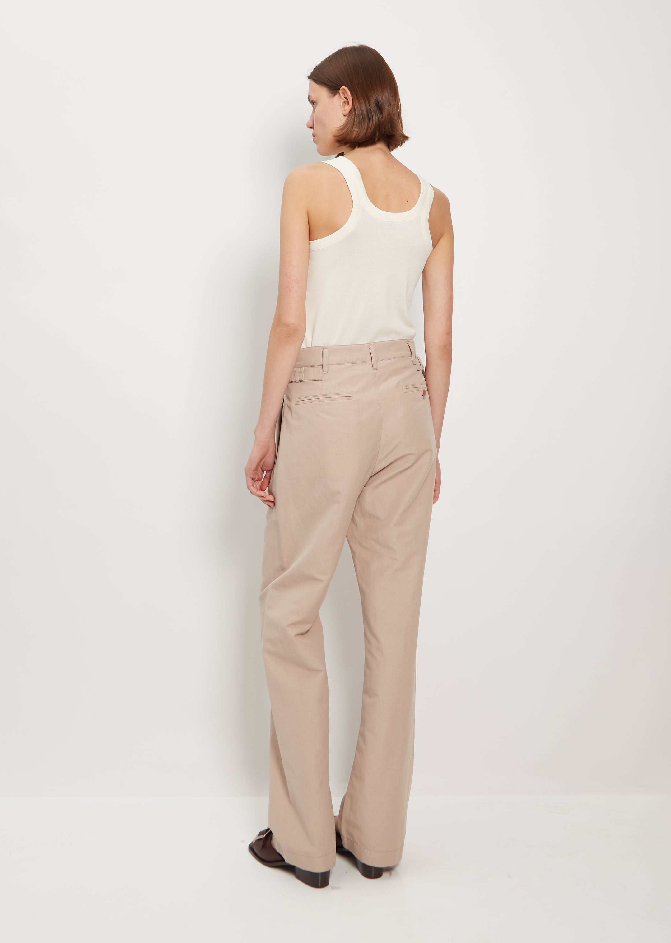Ring Jacket | Muted Brown Cotton Twill Pleated Trousers – Baltzar